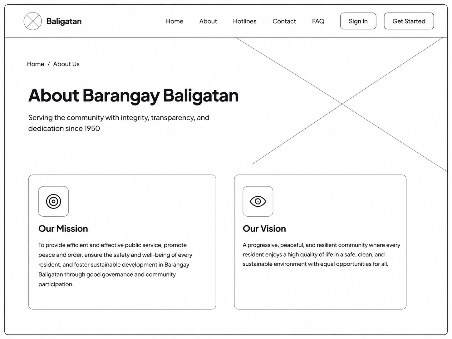 About Page Wireframe